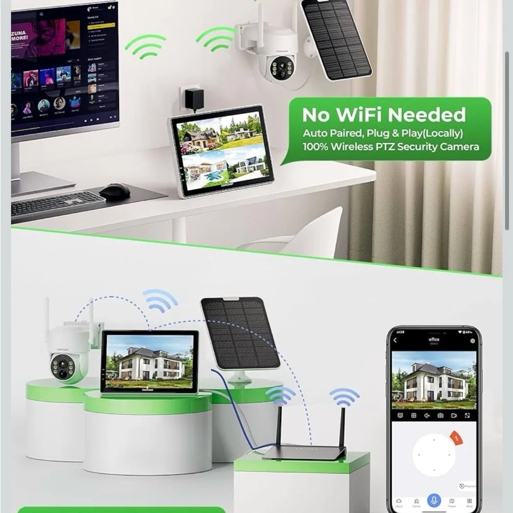 Solar Security Cameras Wireless Outdoor with 10